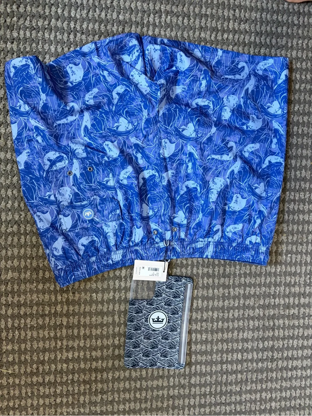 Peter Millar Blue Abstract Wave Swim Trunks NWT MENS XL